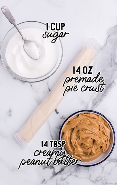 Ingredients for peanut butter lava cookies