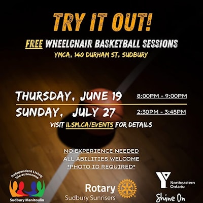 🏀 TRY IT OUT – FREE WHEELCHAIR BASKETBALL! 🧡 Sunday, July 27 | 2:30–3:45 PM 📍 YMCA – 140 Durham St, Sudbury