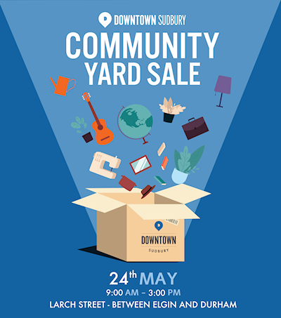Downtown Sudbury Street Yard Sale! Over 90 tables to shop from!
