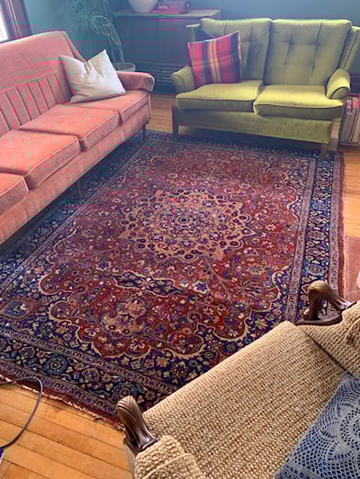 Persian mashad rug in living room