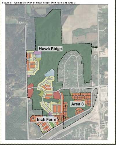 1,550 homes are planned for these 3 areas. Inch Farm now approved for 350.