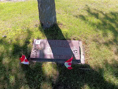 The gravesite of Wilfred, Alice and Jessie Coles at Fairview Cemetery. Photo Credit: Scott Brooks