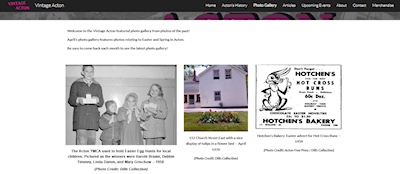 A screenshot of the Vintage Acton photo gallery for April 2025.