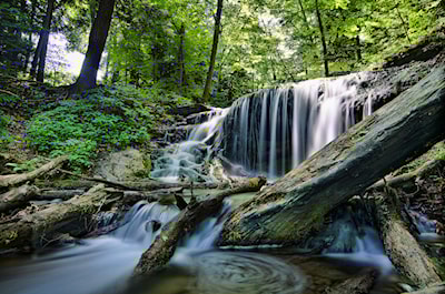 Local backwoods waterfall off a creek.