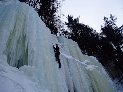 Climbing the pillar at Ahman-TA on Mile 38 Road