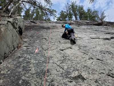 Steve Toproping at Jacks Wall