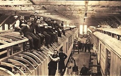 Workman on the assembly line