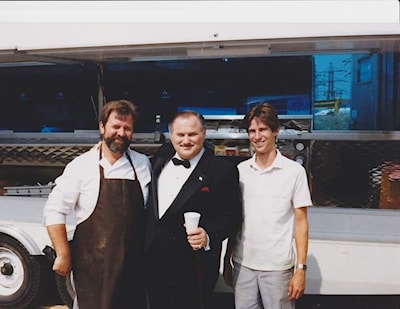 My mobile kitchen. Al Waxman stopped by to say hello to a fellow Canadian.
