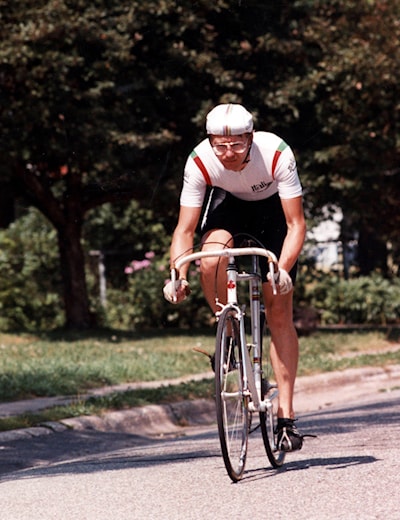 80 km TT, 1981, back into the start/finish town with a few km left to ride
