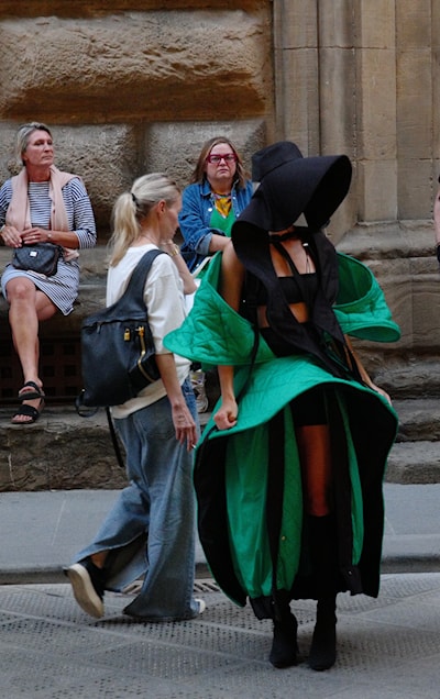 Someone's fashion shoot on a main street