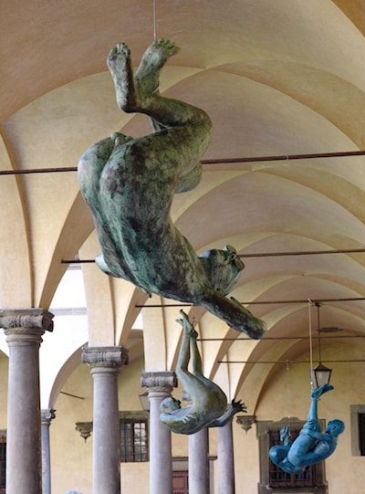 art hanging inside the promenade