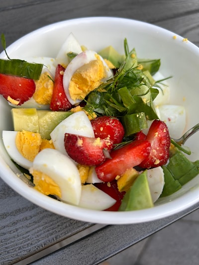 High Protein Strawberry Cucumber Breakfast Salad