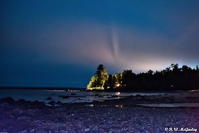 Before Dawn on the Beach Looking into Horseshoe Bay and out over Batchawana Bay - Photo 1 of 4